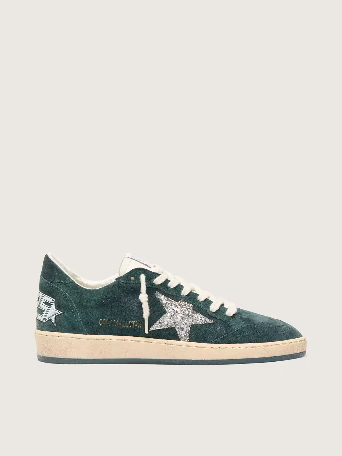 Ball Star Suede with Silver Glitter Star by Golden Goose