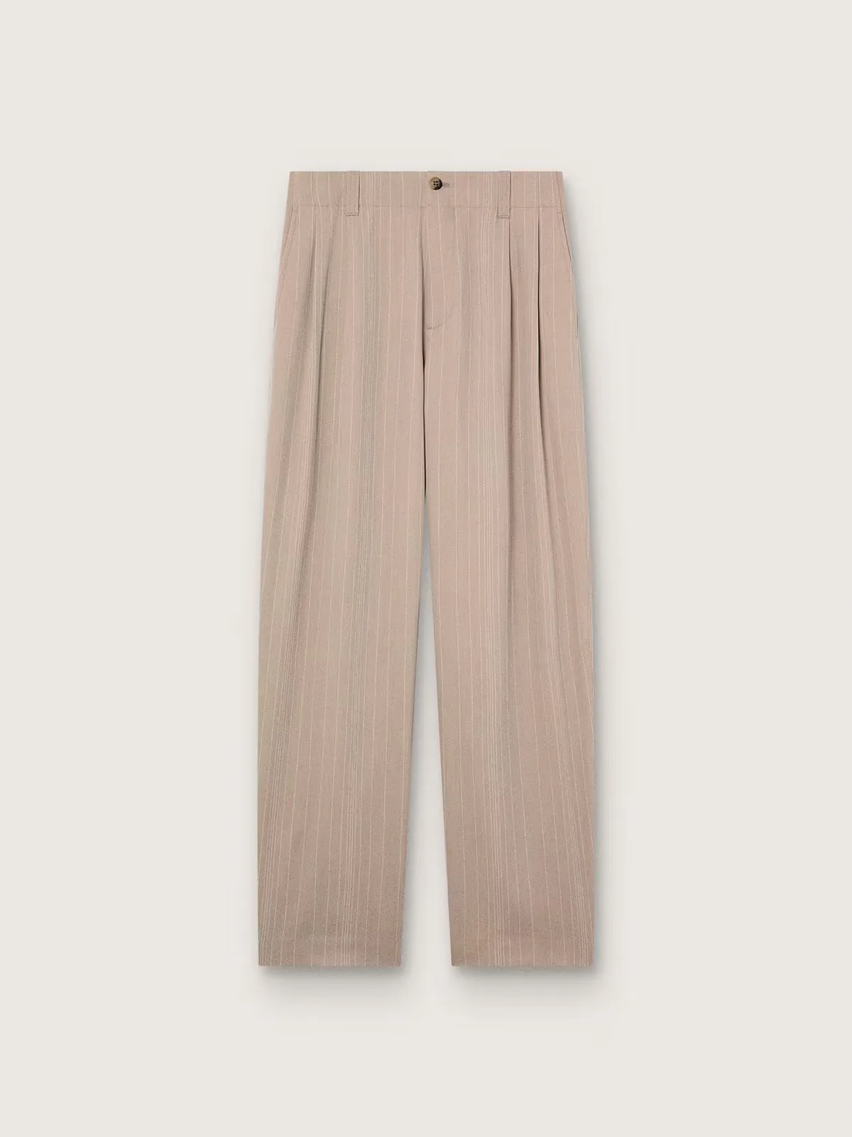 Pants in Gray Wool Blend with Pinstripe Motif by Golden Goose