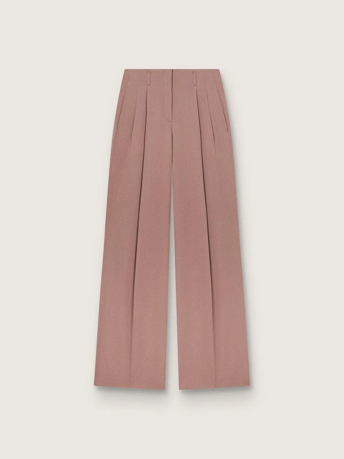 Pants in Powder-Pink Wool with Wide Leg by Golden Goose