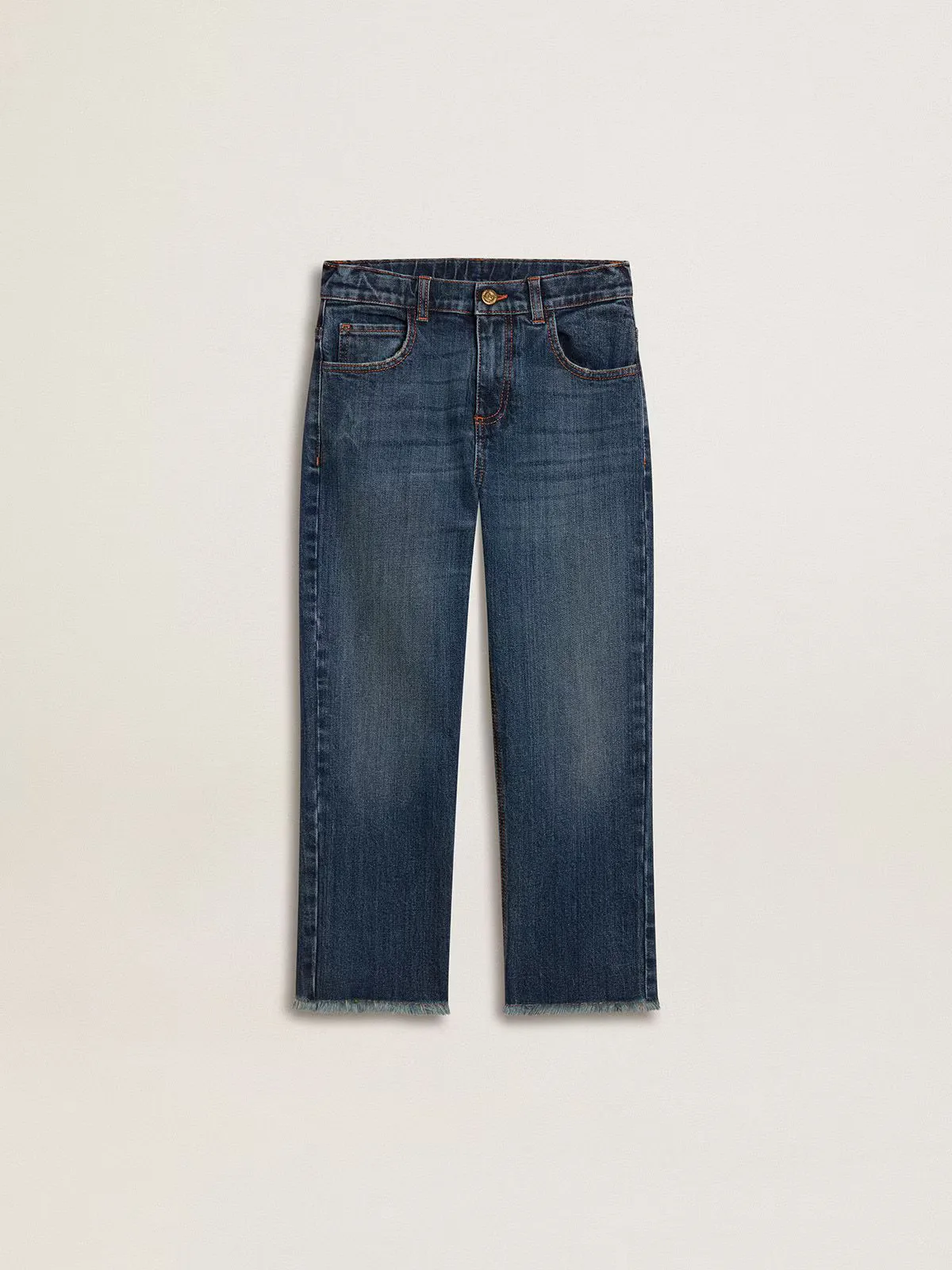 Denim Jeans with a Raw Edge and Embroidery by Golden Goose