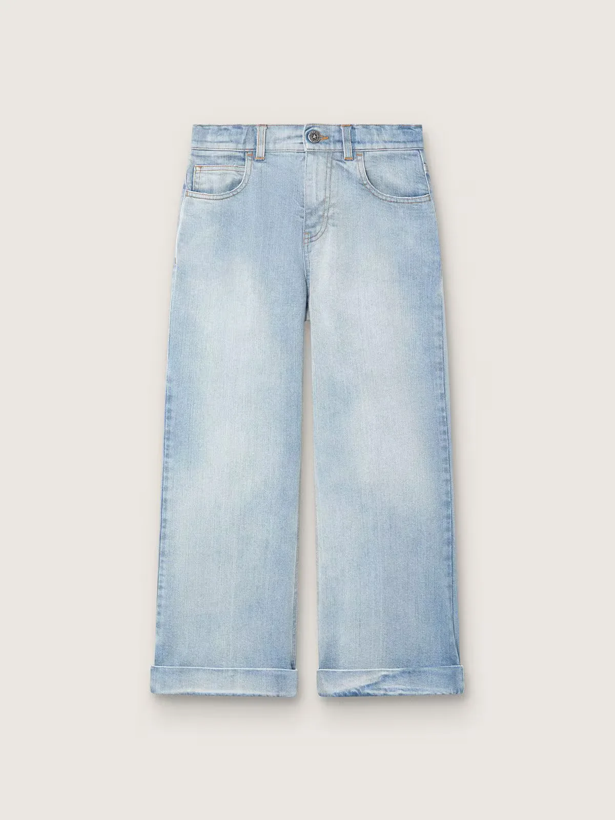 Bootcut Jeans in Light Blue Denim with an Embroidered Logo by Golden Goose