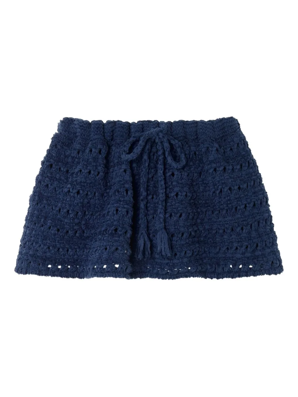 The Breath of the Lagoon Crochet Tassel-Detail Mini Skirt by Alanui
