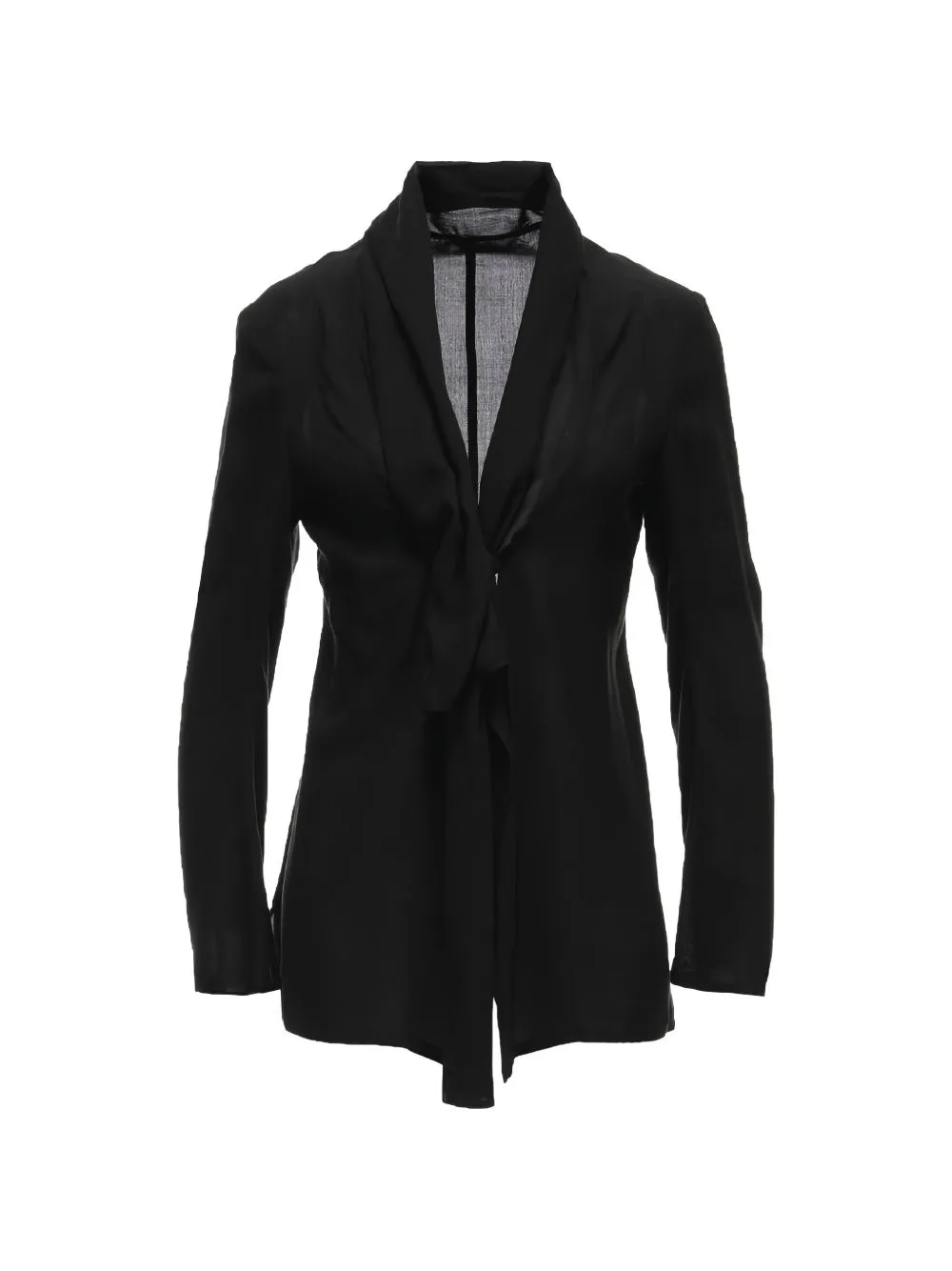 Tie-Neck Long-Sleeves Blouse by Yohji Yamamoto