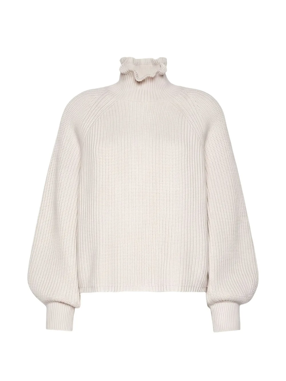 Ruffled-Trim Ribbed-Knit Sweater by Max Mara