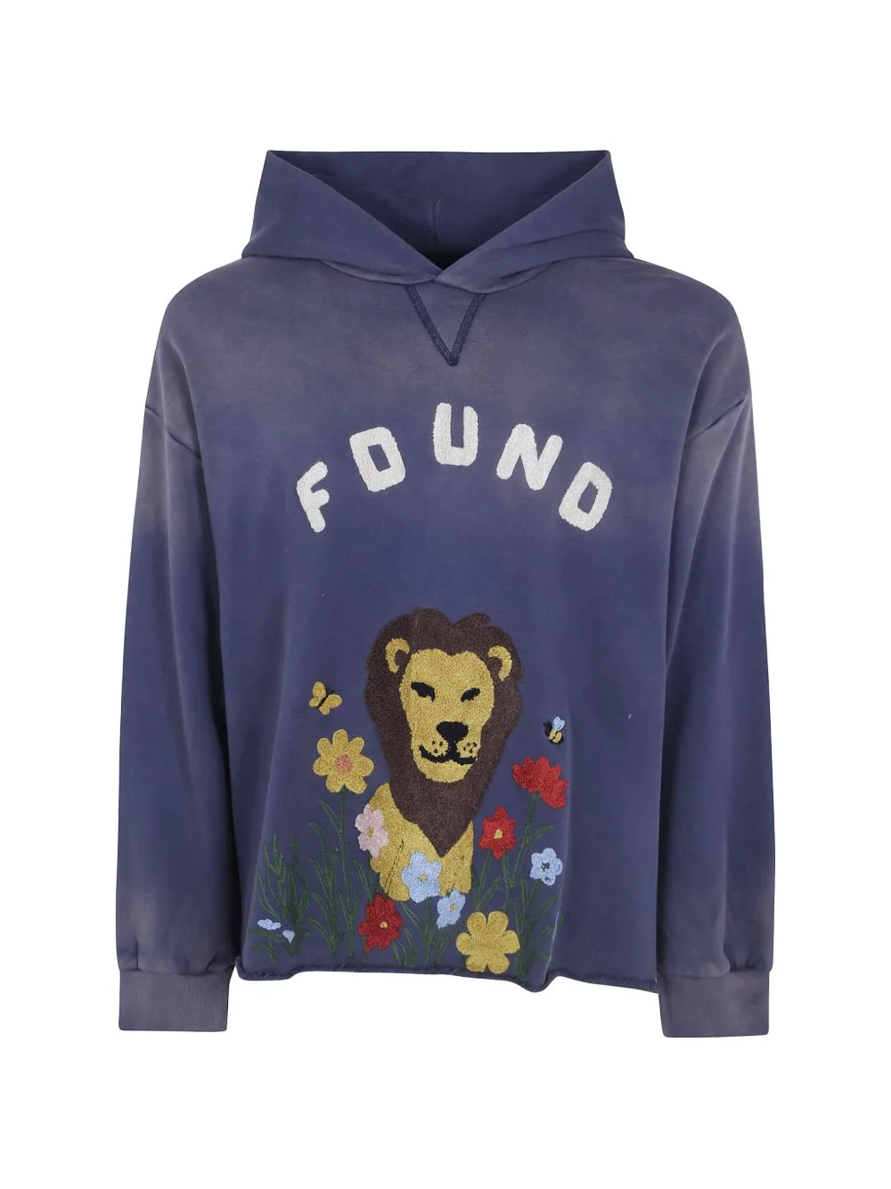Logo-Embroidered Lion-Patch Hoodie by FOUND