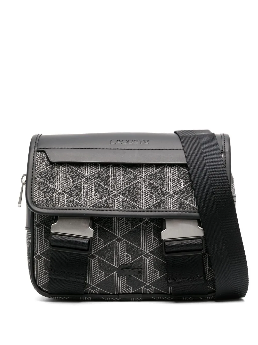 The Blend Monogram-Pattern Messenger Bag by Lacoste