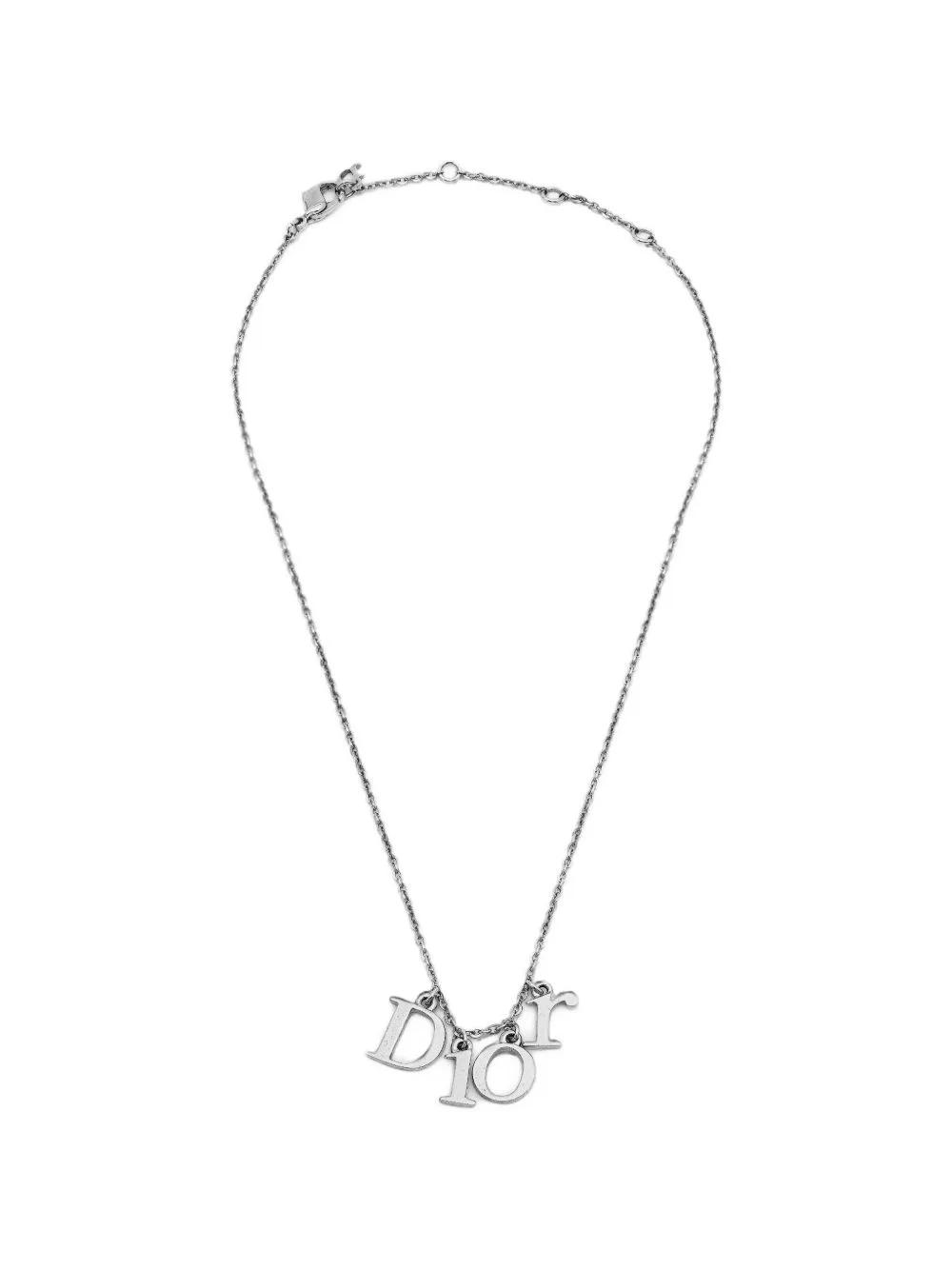 Logo Charm Pendant Necklace by Christian Dior Pre-Owned
