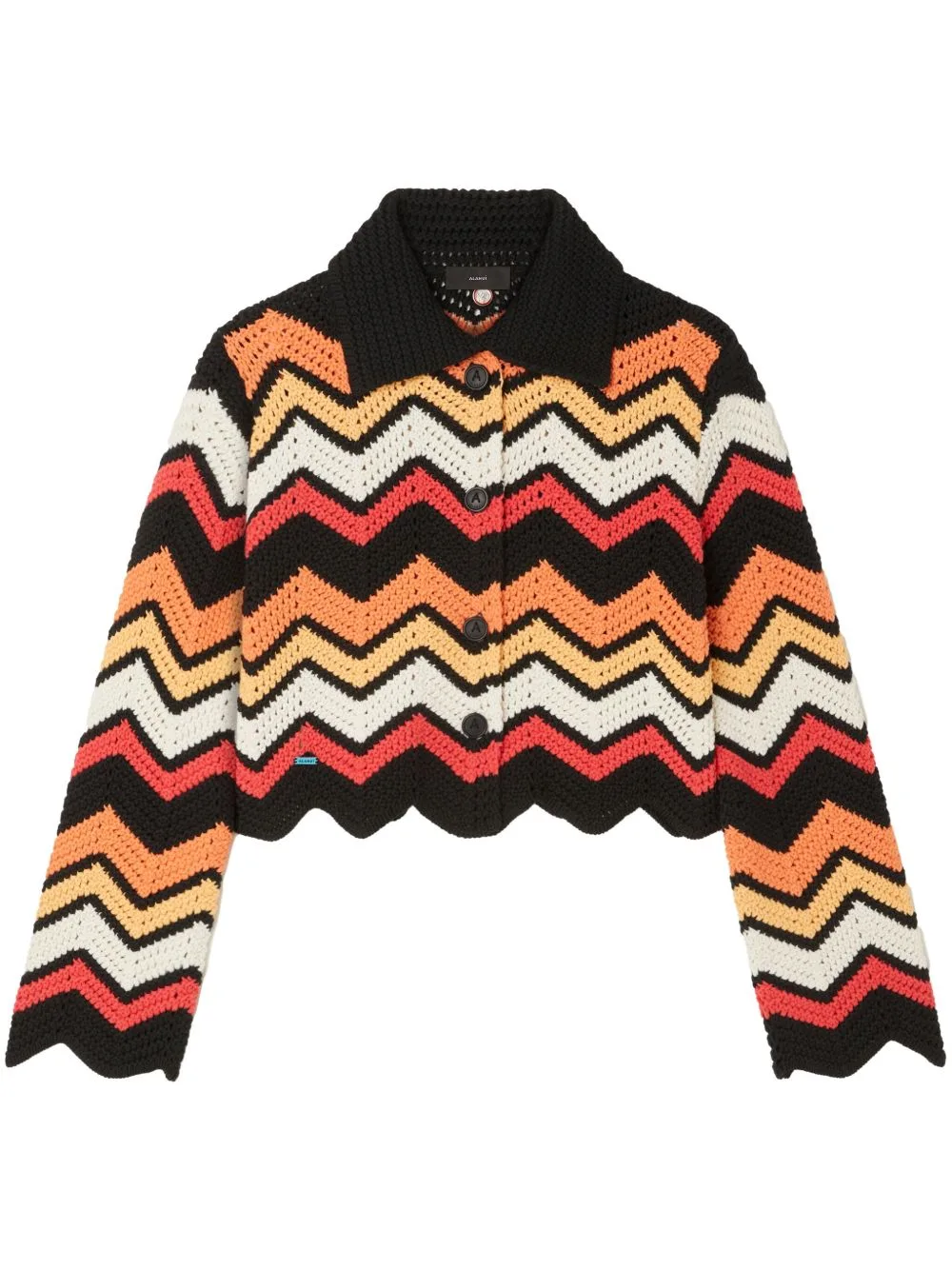 Kaleidoscopic Chevron Knitted Jacket by Alanui