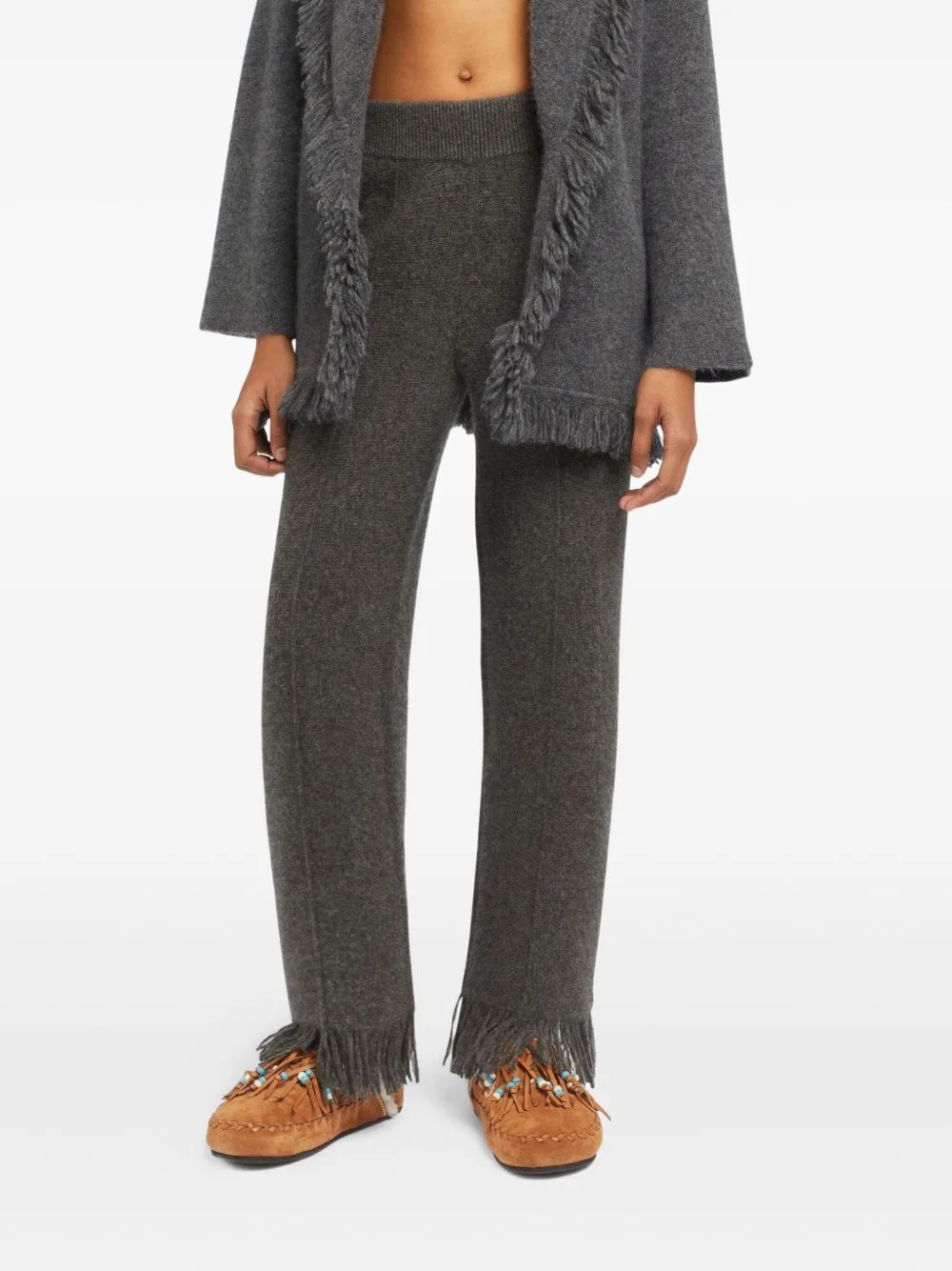 Fringed Knitted Trousers by Alanui