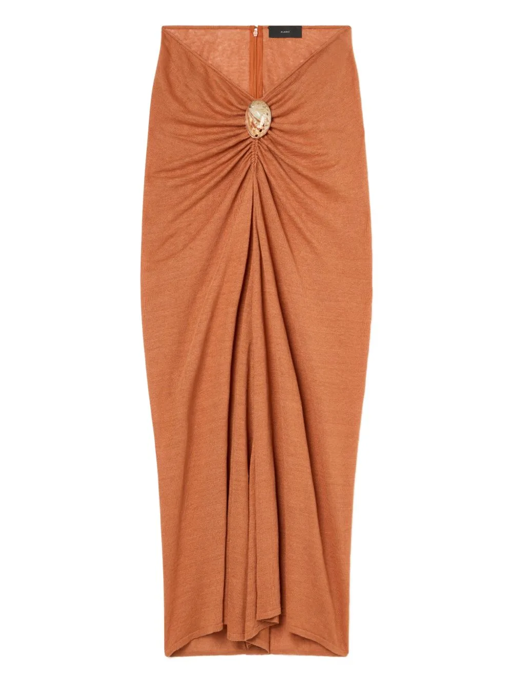 Mermaid Inside Gathered Midi Skirt by Alanui
