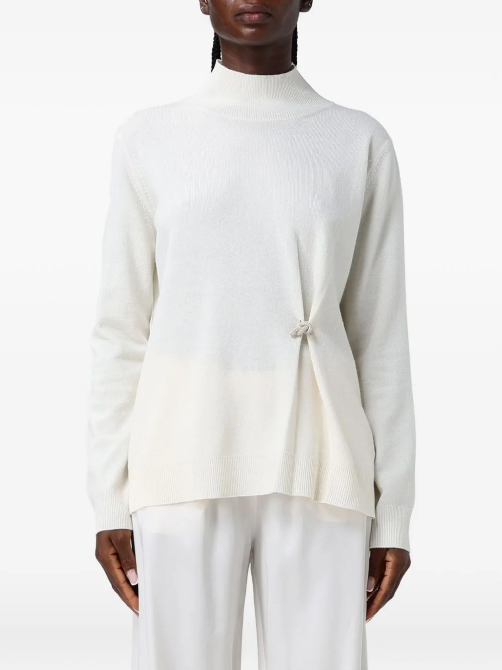 Platinum High-Neck Sweater by Fabiana Filippi