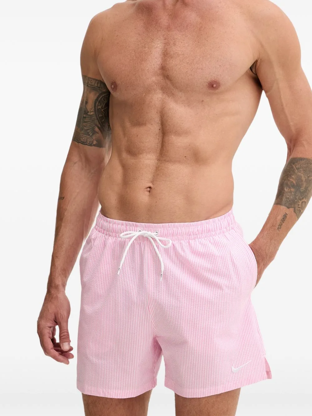 Seersucker-Check Swim Shorts by Nike