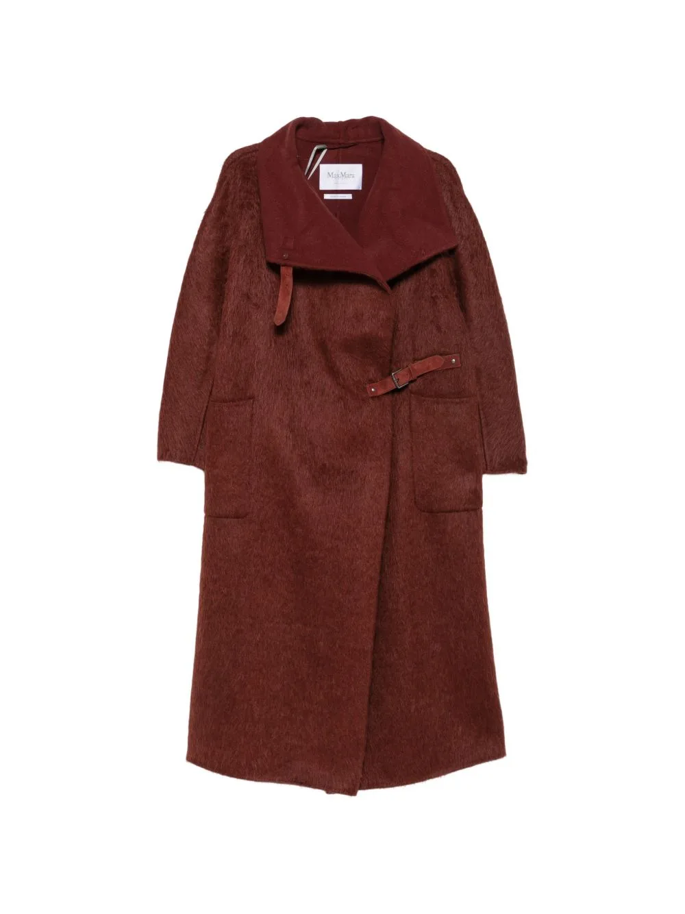 Buckle-Fastening High-Neck Coat by Max Mara