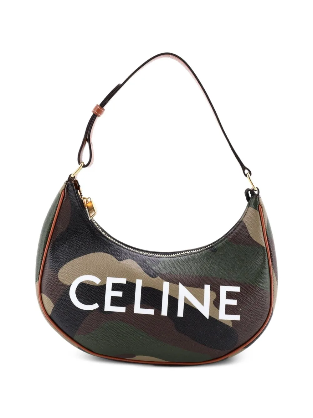 Ava Bag Camouflage Coated Canvas Hobo Bag by Celine Pre-Owned