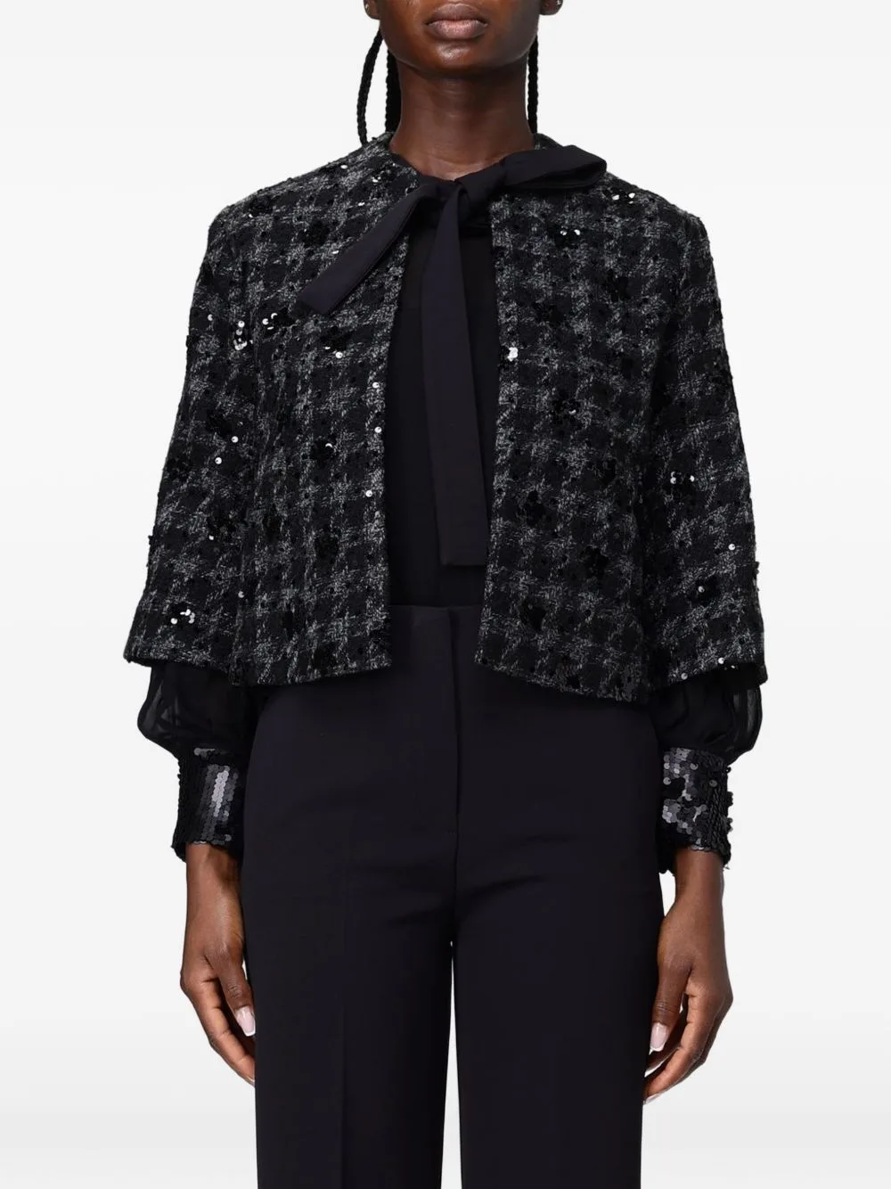 Sequin-Embellished Bouclé Jacket by Hanita