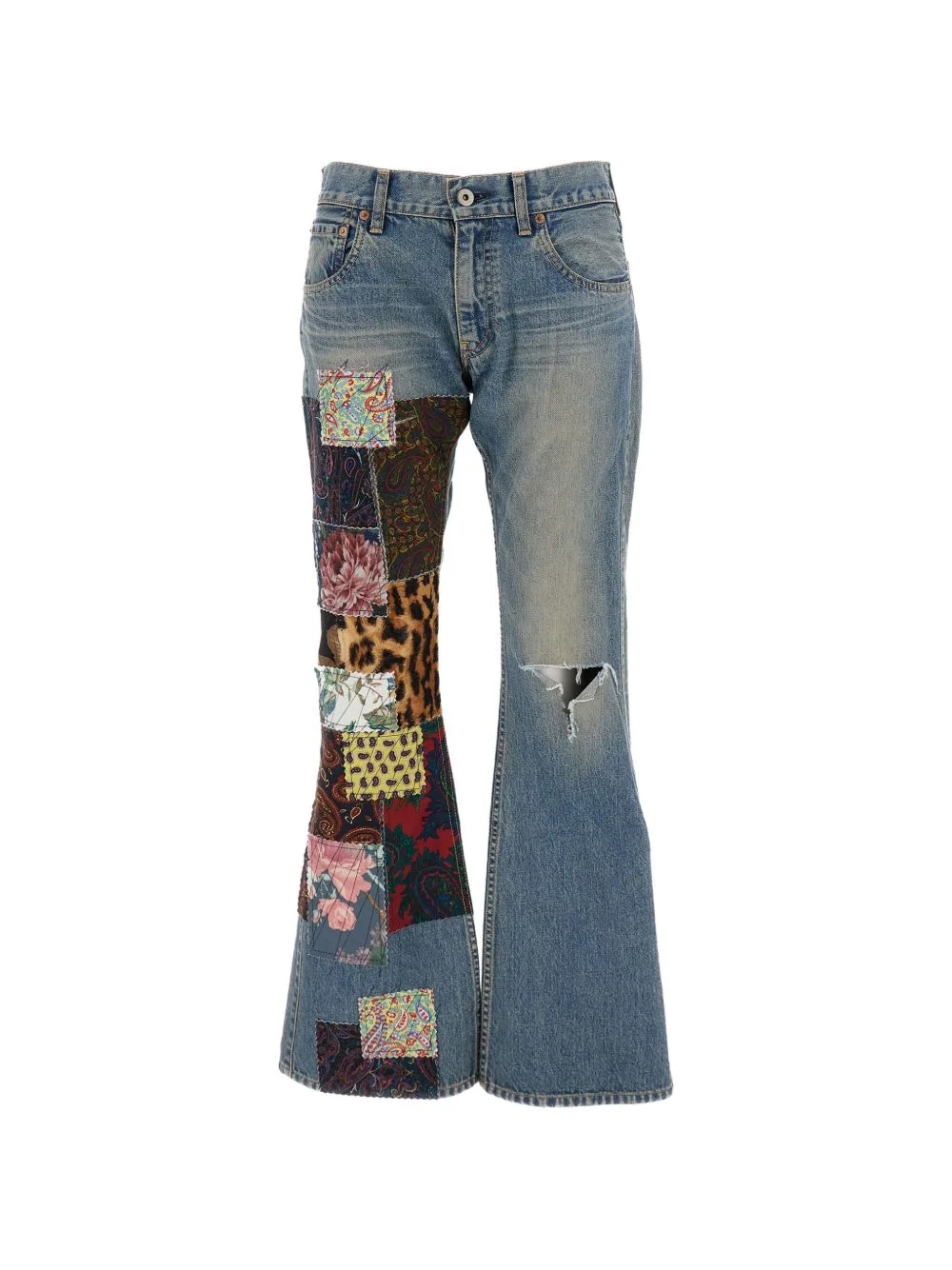 Patchwork Distressed Jeans by Junya Watanabe