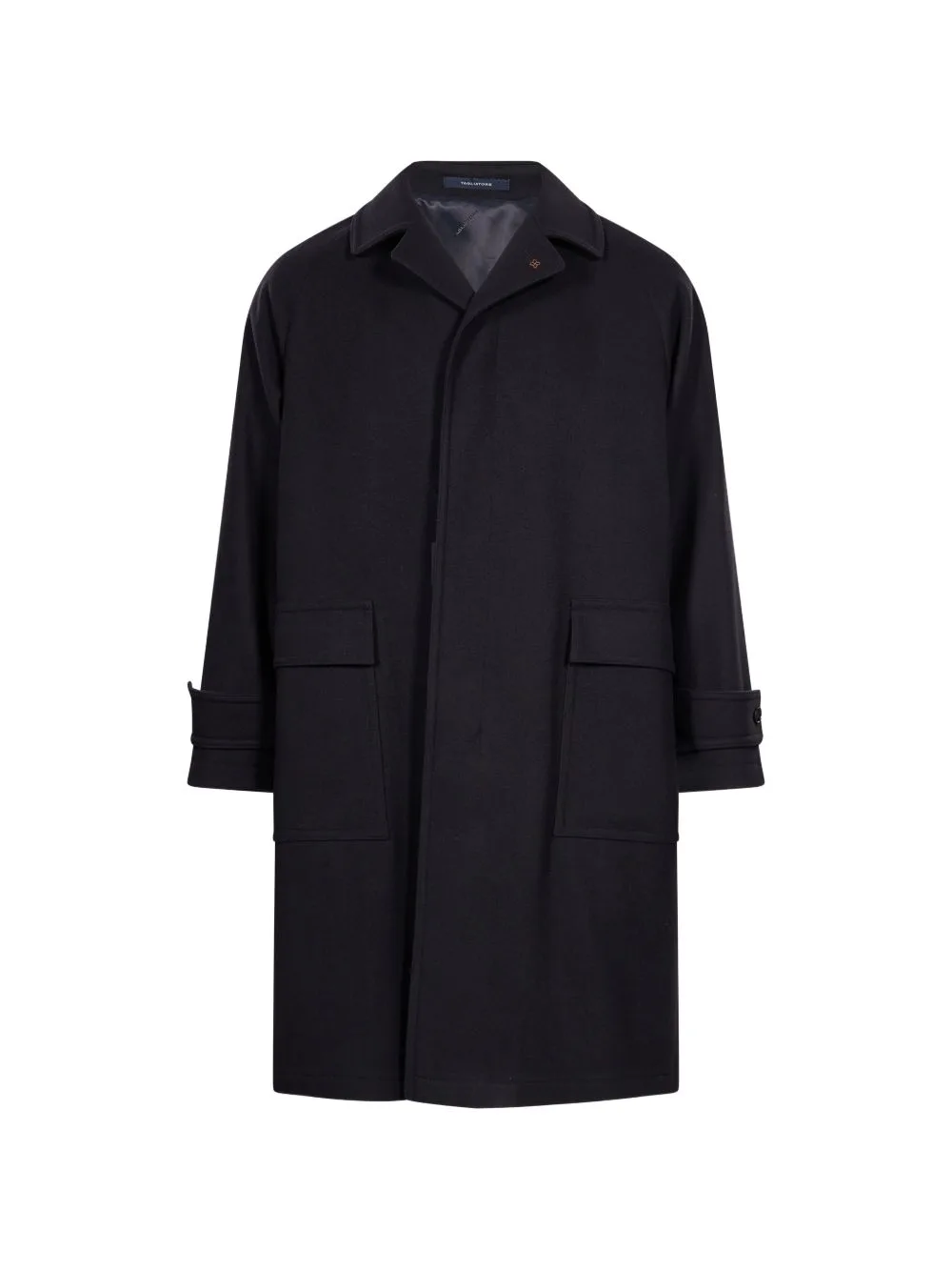 Raglan-Sleeve Concealed-Fastening Coat