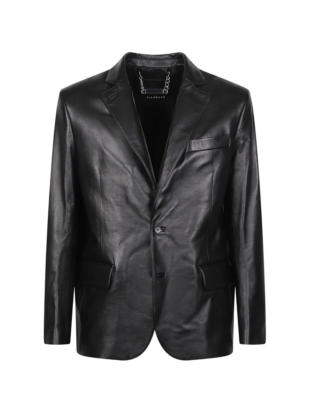 Single-Breasted Leather Blazer by John Richmond