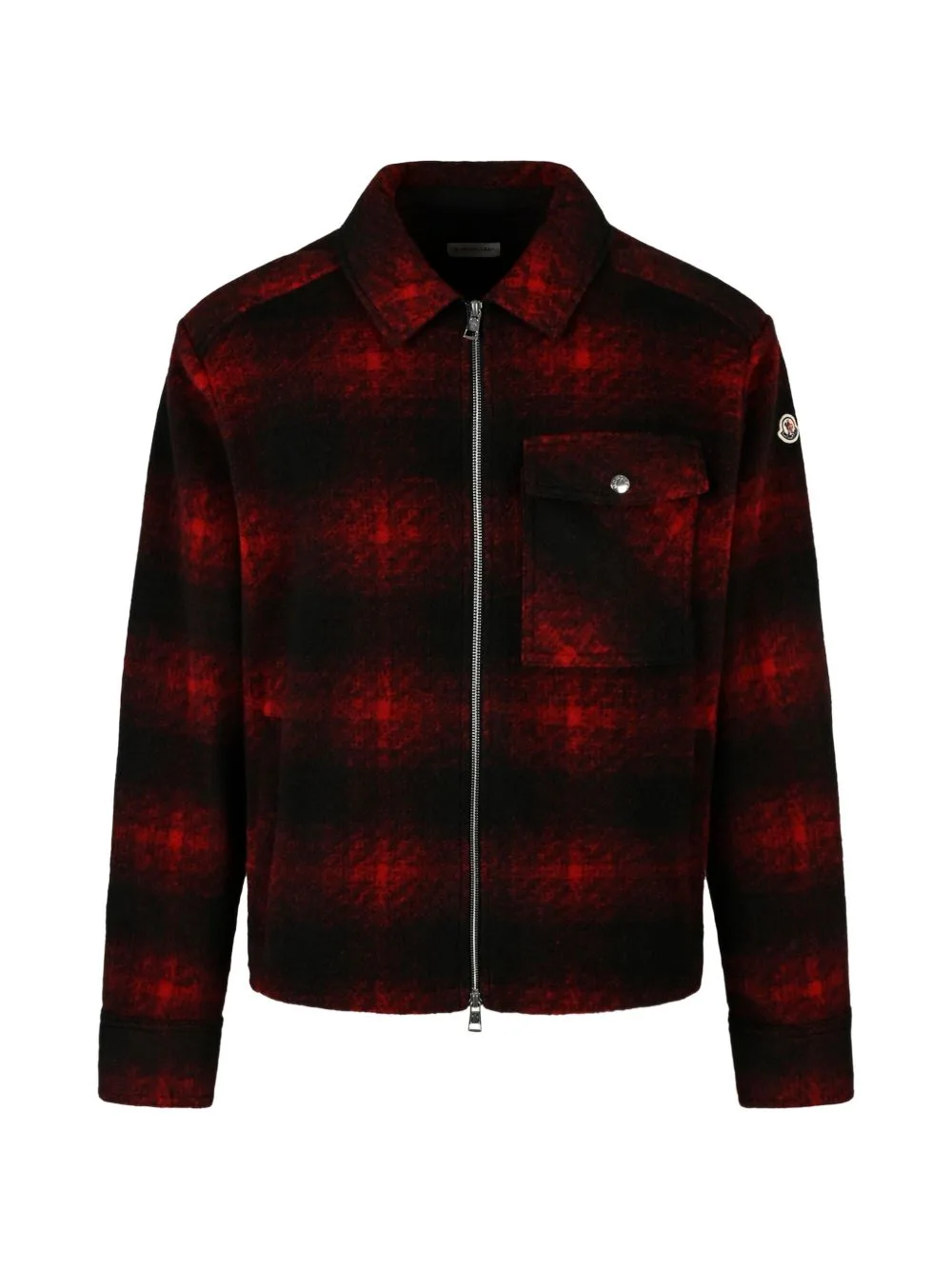 Check-Pattern Zip-Up Shirt by Moncler