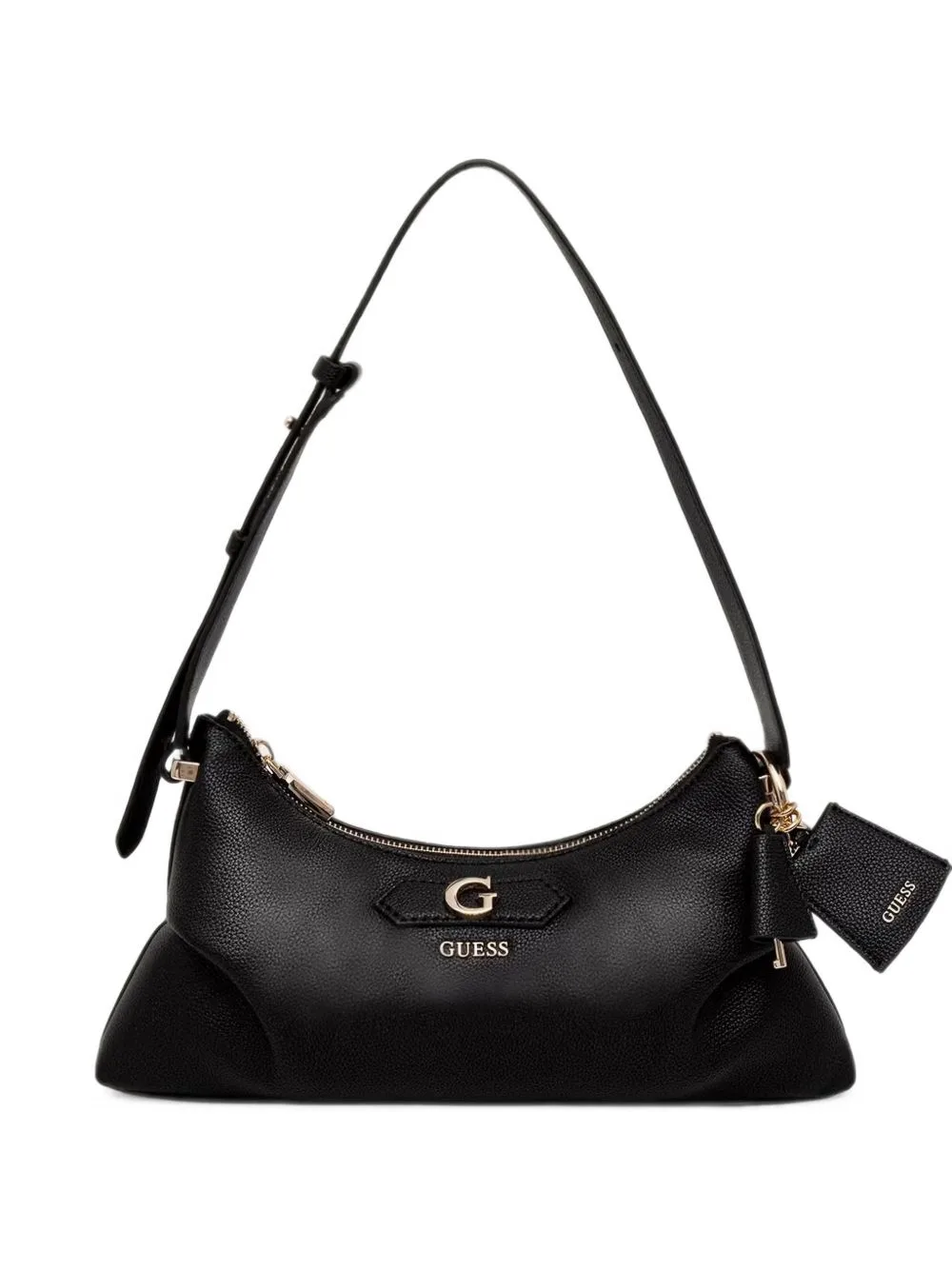 Suzy Logo-Plaque Pebbled Shoulder Bag by GUESS USA