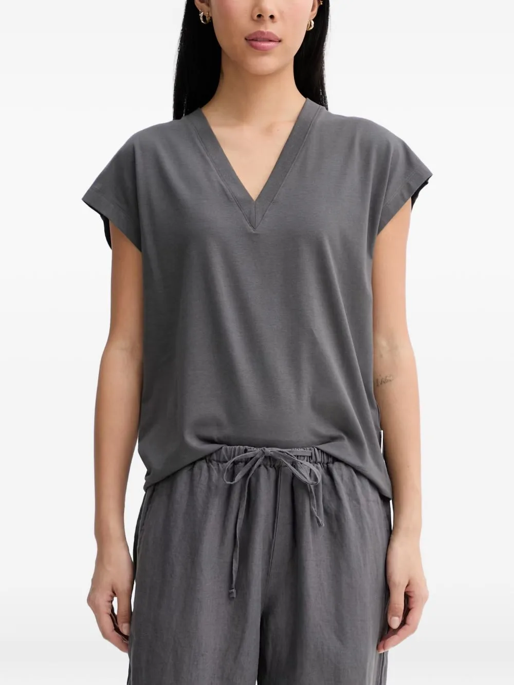 V-Neck Cap-Sleeve T-Shirt by Marc O'Polo