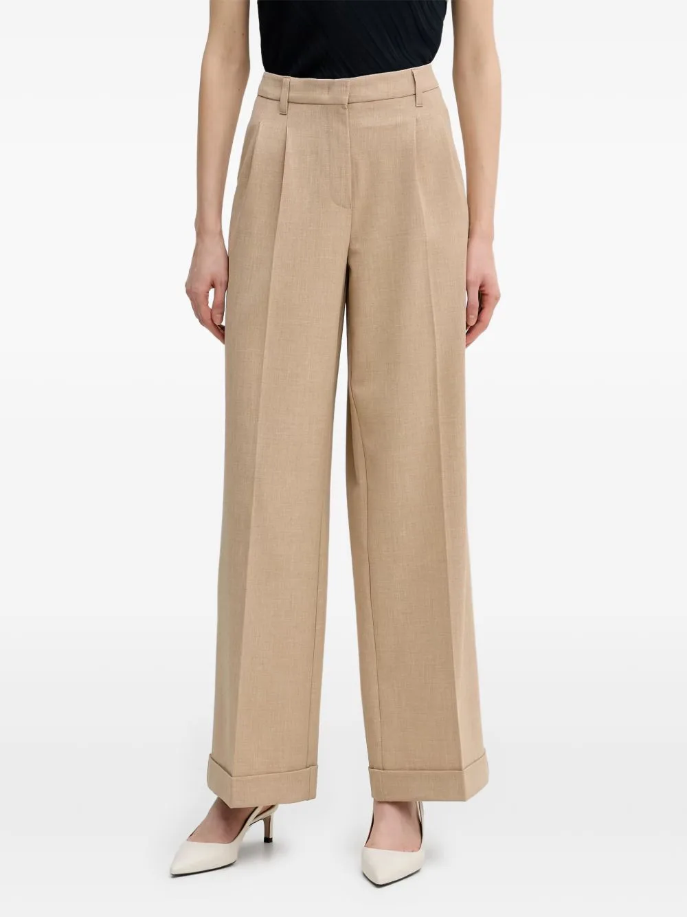 Pleated-Detail Turn-Up-Cuff Trousers by Marc Aurel