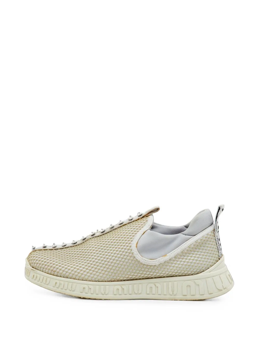 Crystal-Embellished Low-Top Sneakers by Miu Miu Pre-Owned
