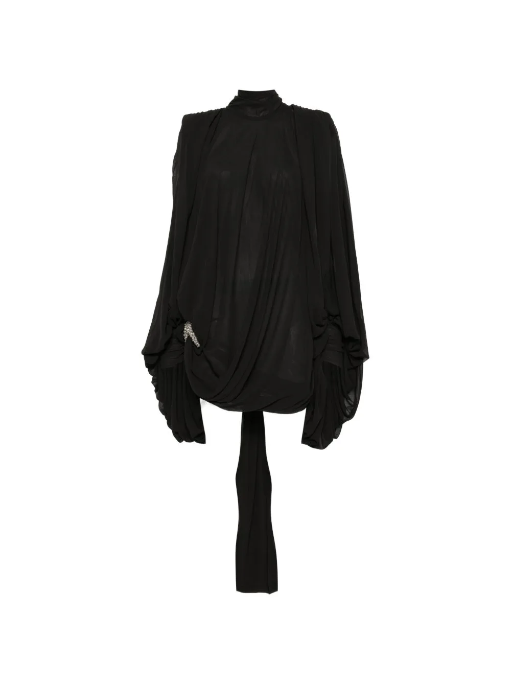 Beaded Draped Mini Dress by Amen