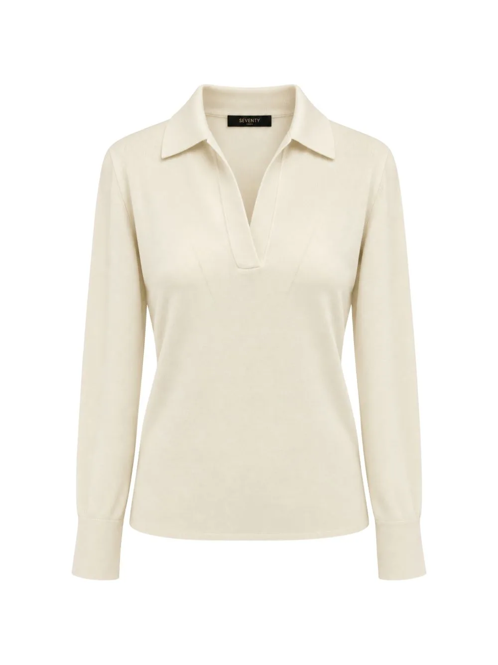 Polo-Collar Long-Sleeve Sweater by Seventy