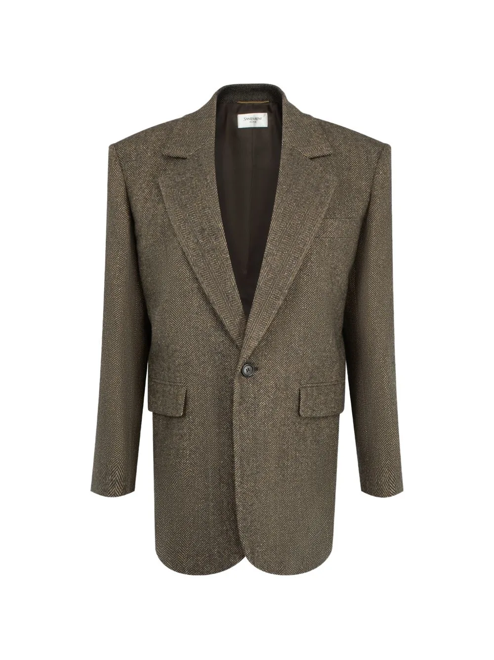 Single-Breasted Jacket in Herringbone Wool by Saint Laurent