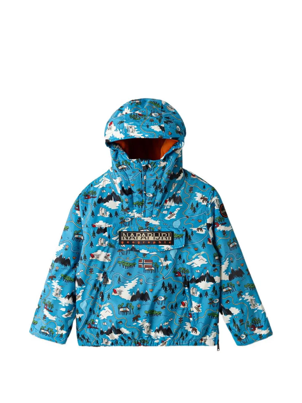 Graphic-Print Hooded Jacket by Napapjiri Kids