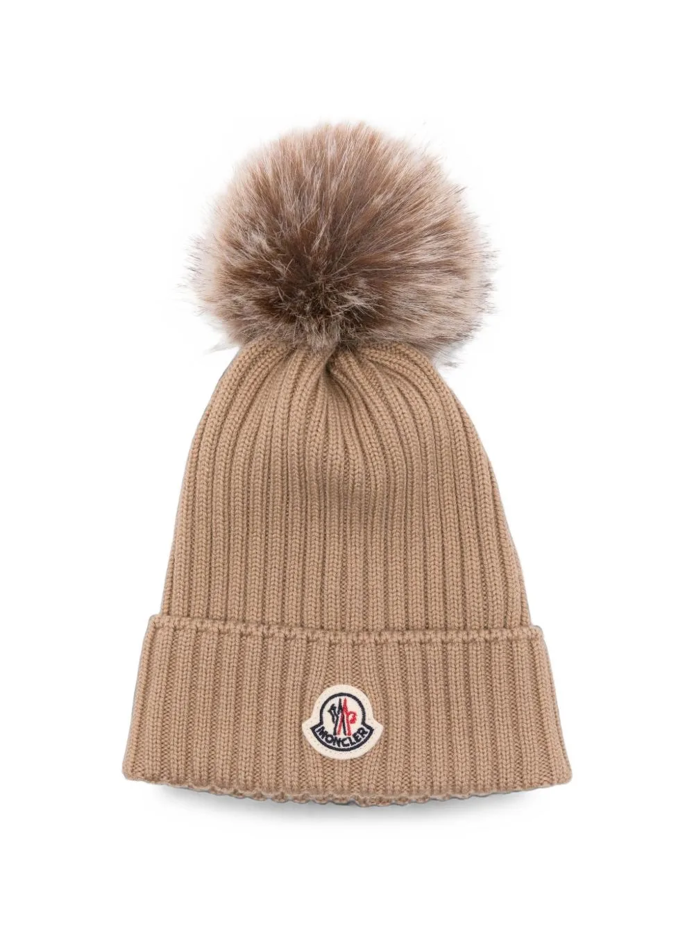 Ribbed-Knit Pom-Pom Beanie Hat by Moncler Enfant