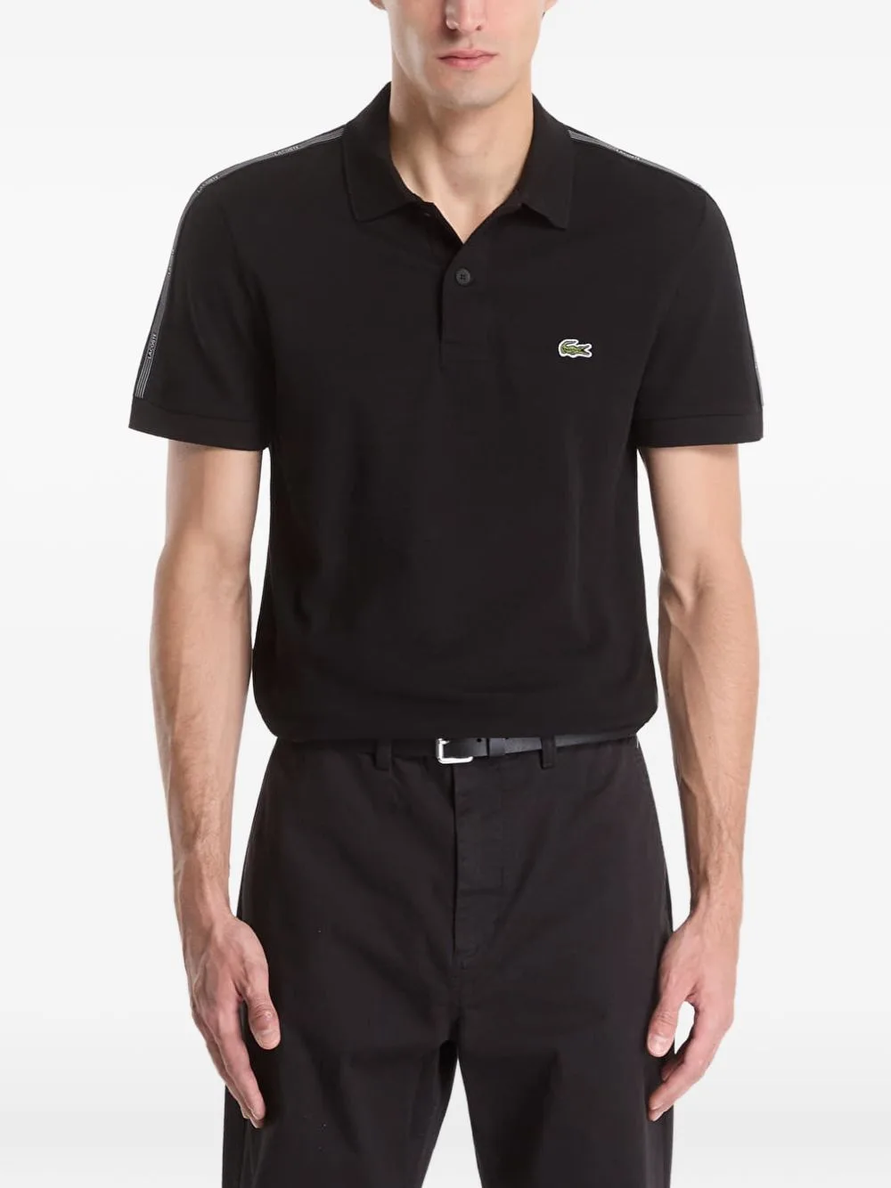 Logo-Patch Tape-Detail Polo Shirt by Lacoste
