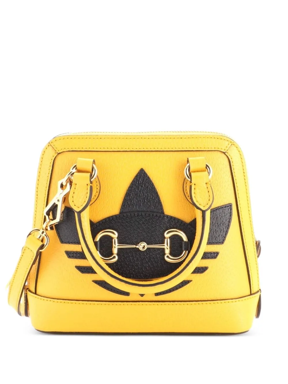 Gucci Pre-Owned x Adidas Horsebit 1955 Top Handle Bag Leather with Applique Mini Satchel by Gucci Pre-Owned