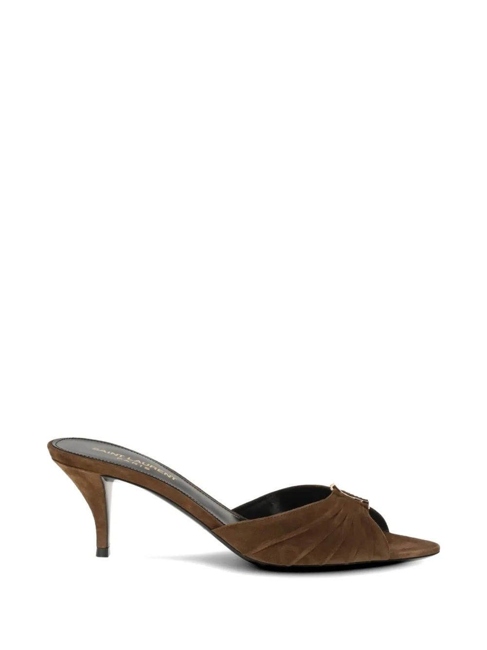 60mm Babylone Ruched-Leather Heeled Mules