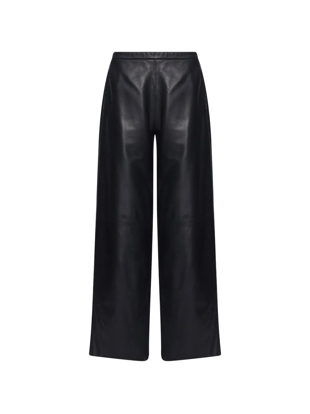 Wide-Leg Leather Trousers