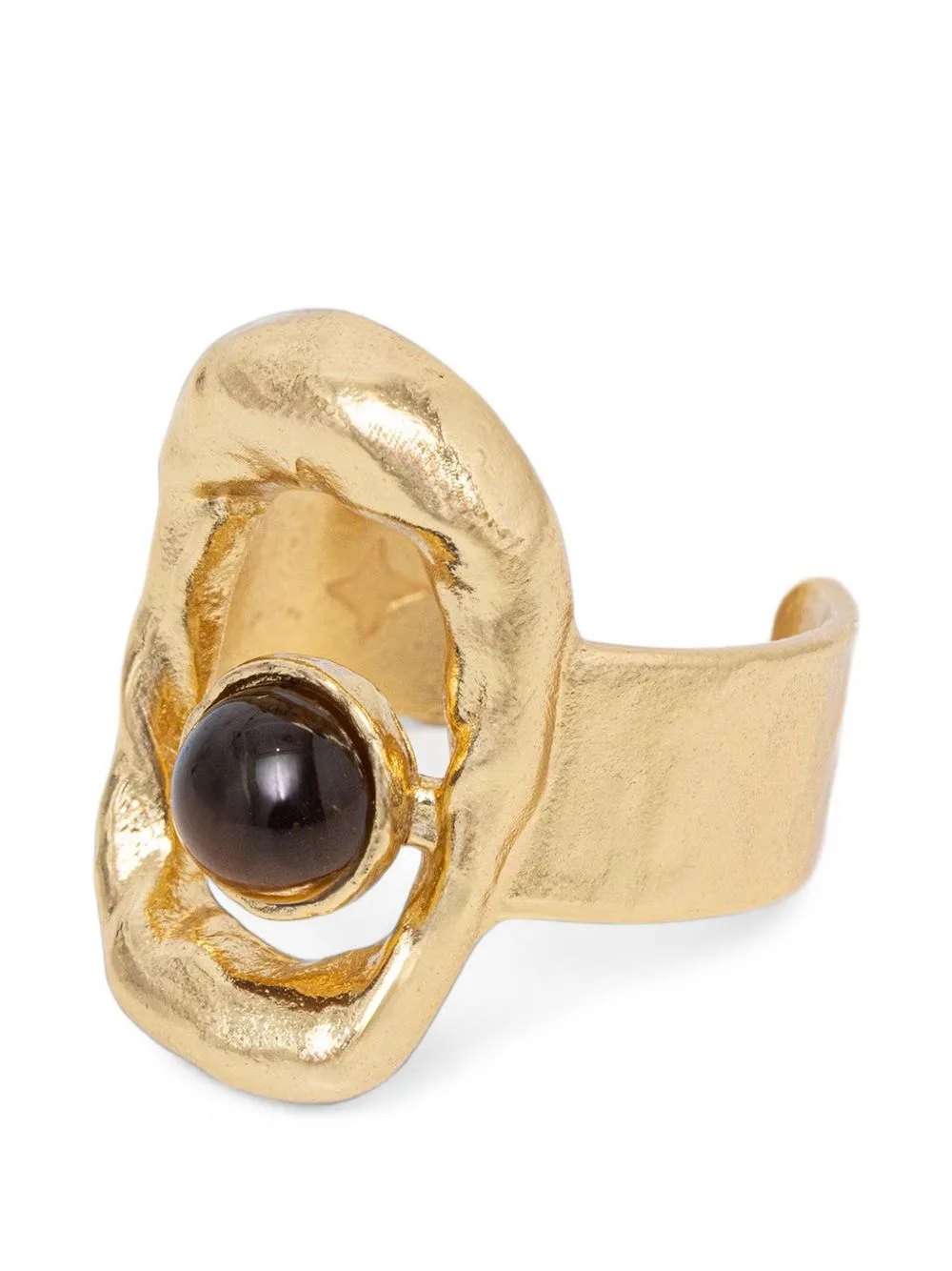 Biuty Stone-Embellished Hammered Ring