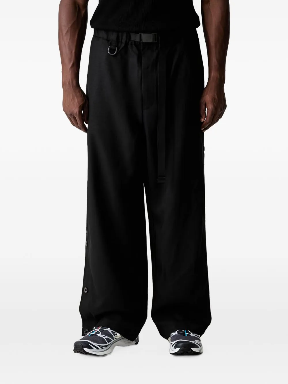 Button-Fastening Belted Trousers by Y-3