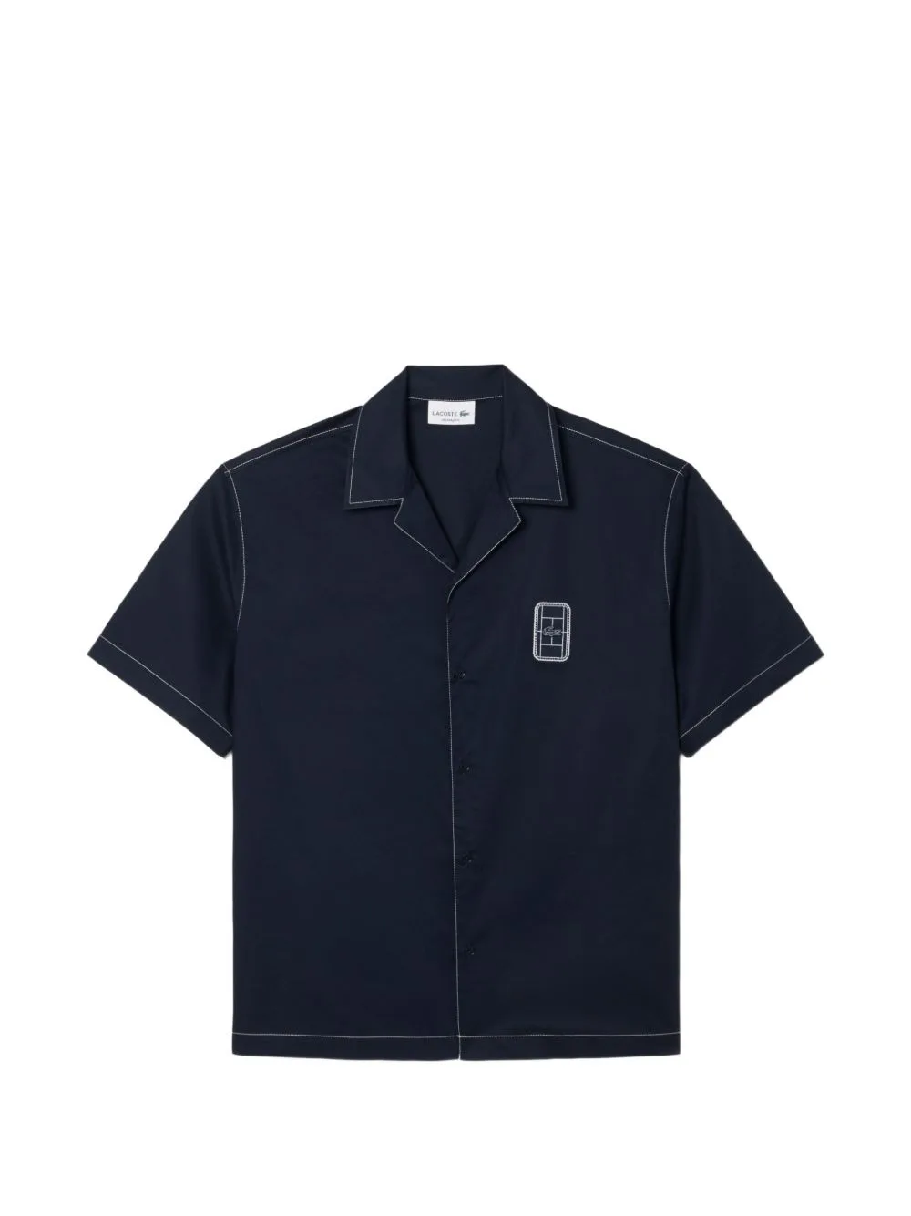 Contrast-Stitch Logo-Patch Shirt by Lacoste