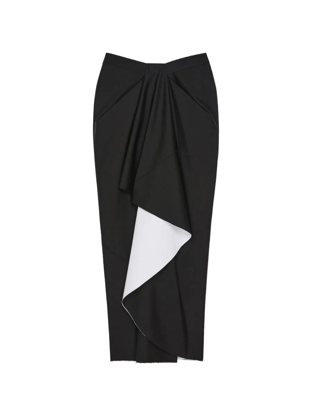 Wrapped Midi Skirt in Bonded Wool and Mohair