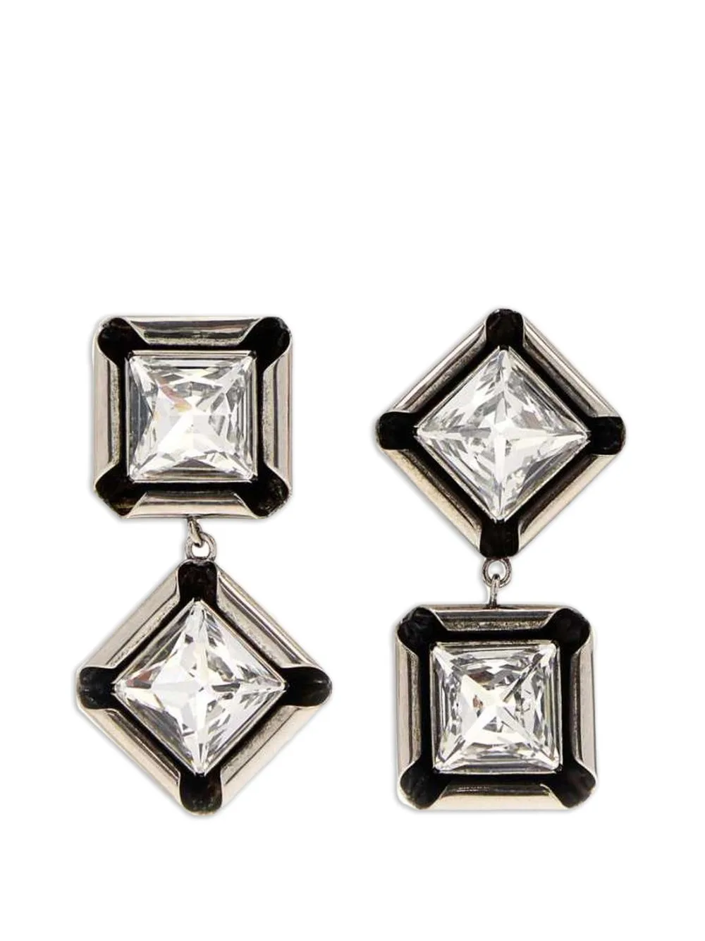 Deconstructed Crystals Earrings in Metal and Crystals by Givenchy