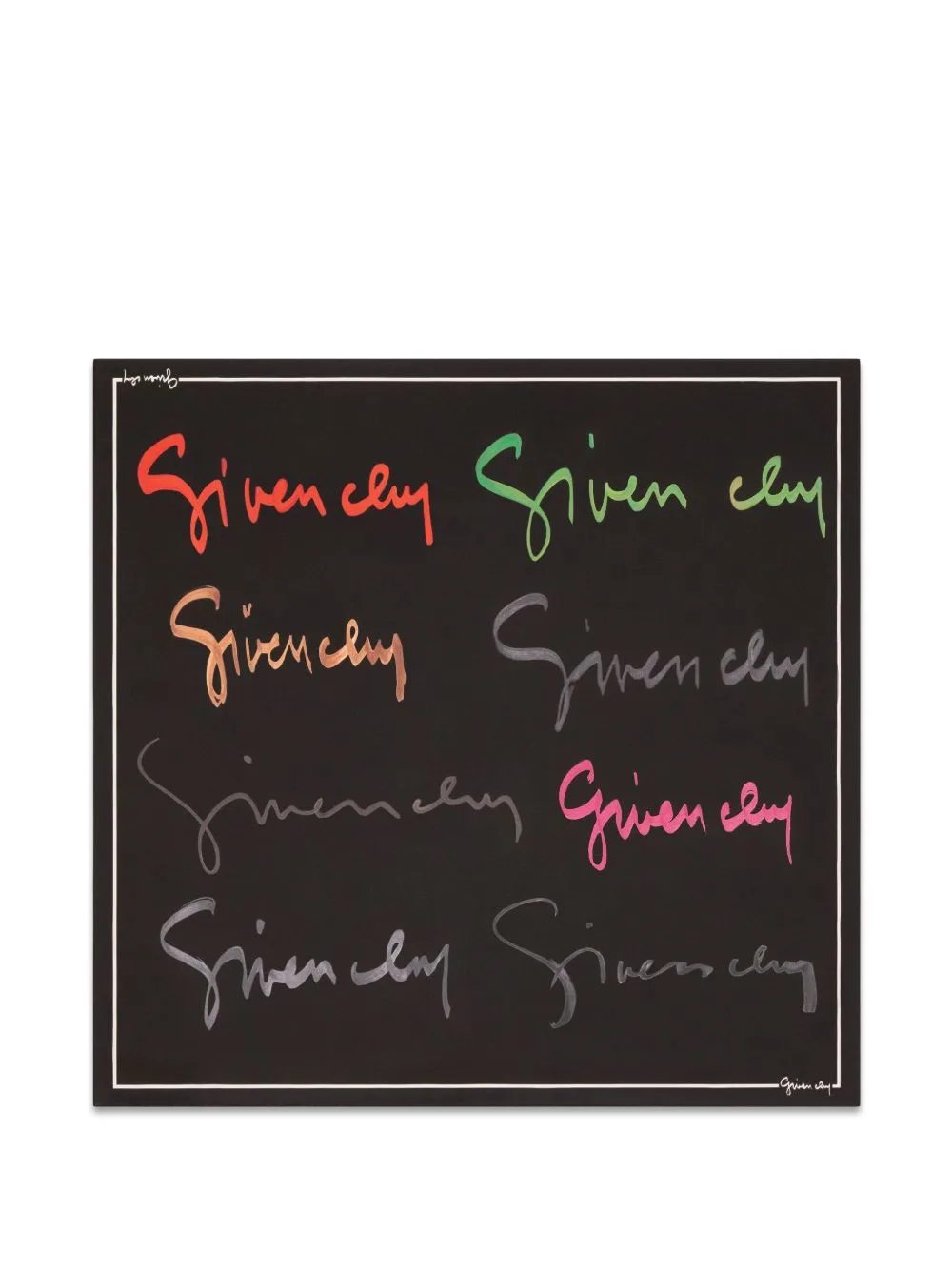 Square in Silk with Multicolored Givenchy Signature by Givenchy