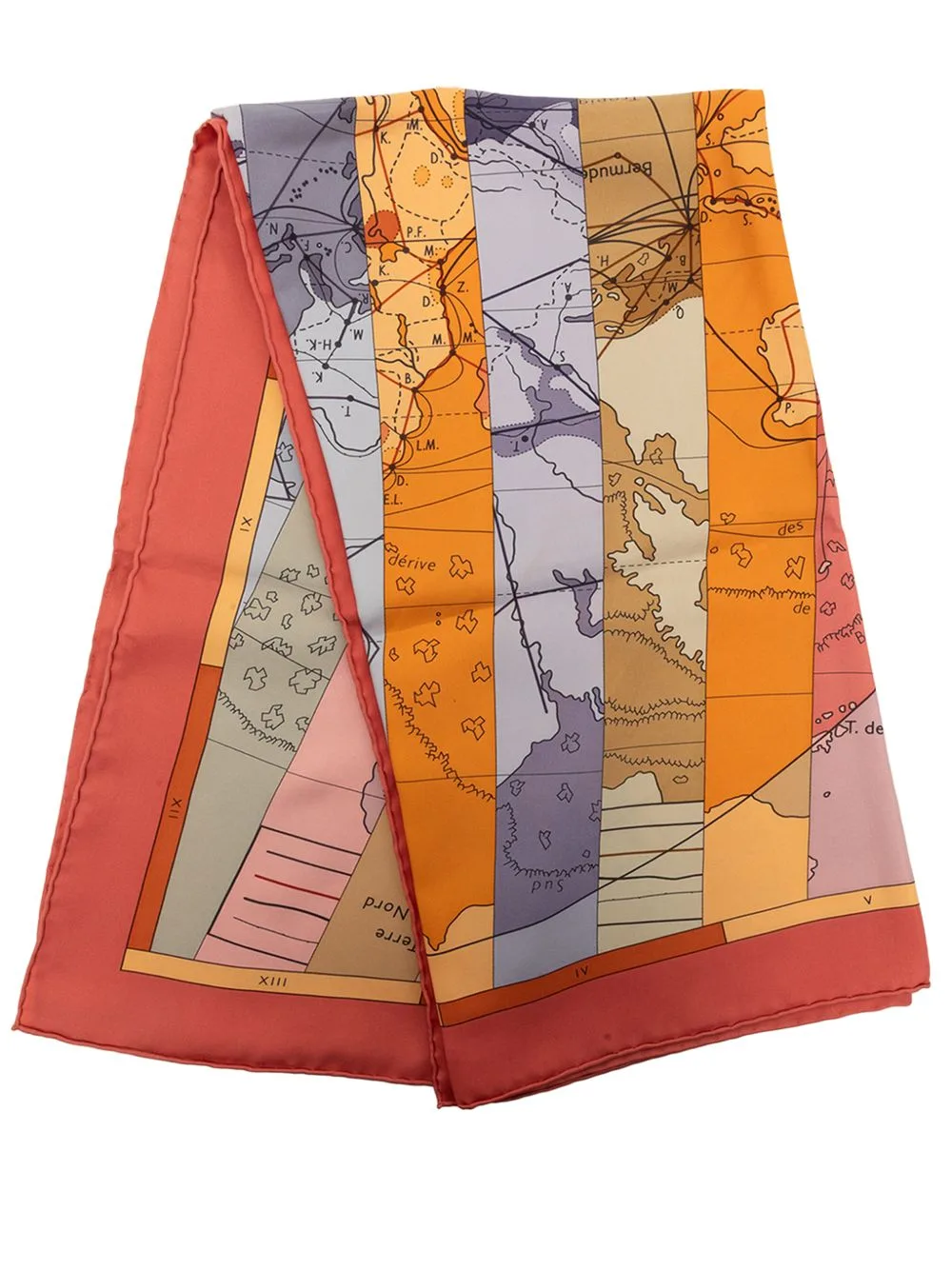 2000-2026 Le Monde Est Vaste Silk Scarf 90 by Hermès Pre-Owned