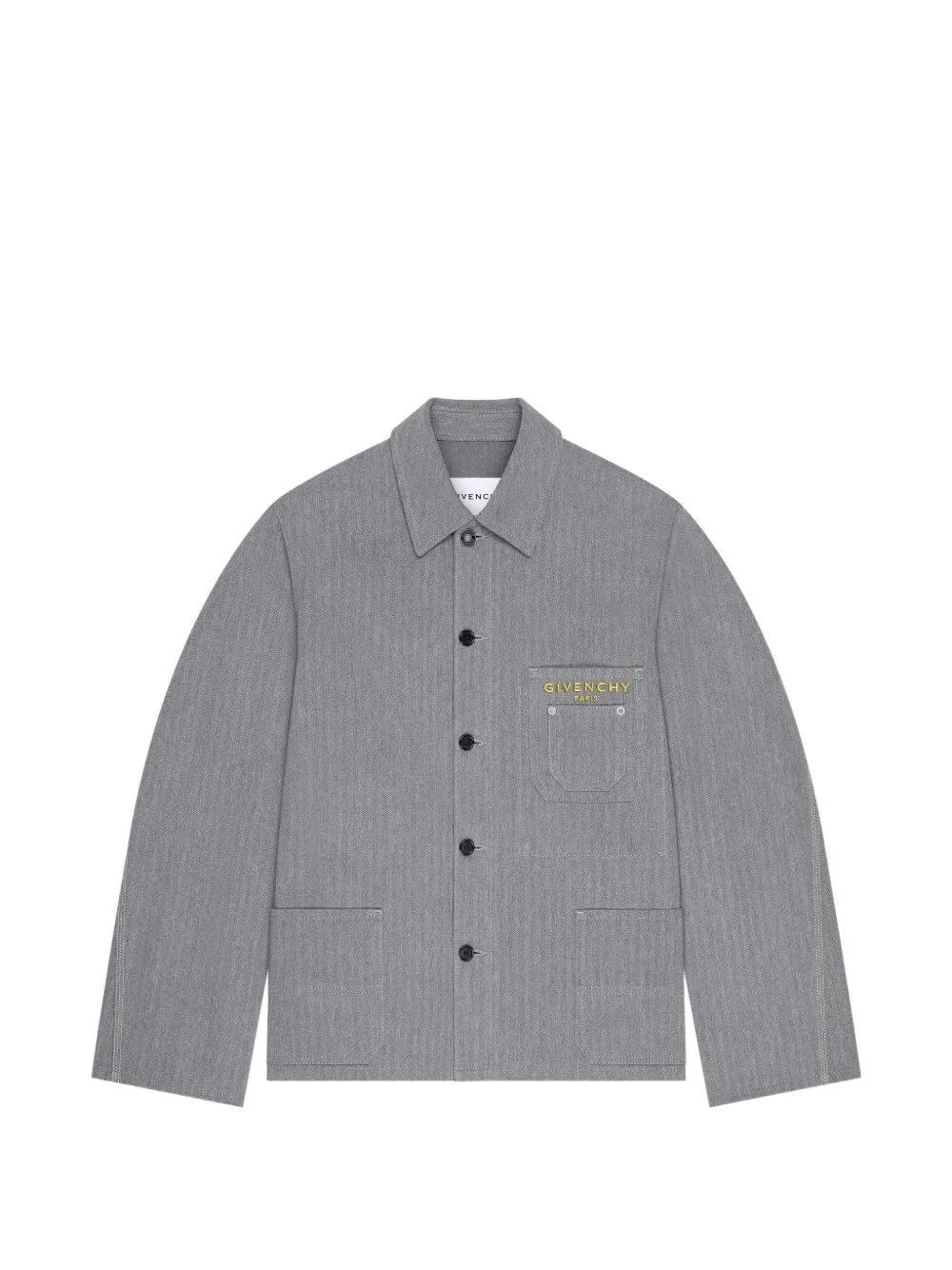 Jacket in Herringbone Denim Embroidered Givenchy Paris by Givenchy