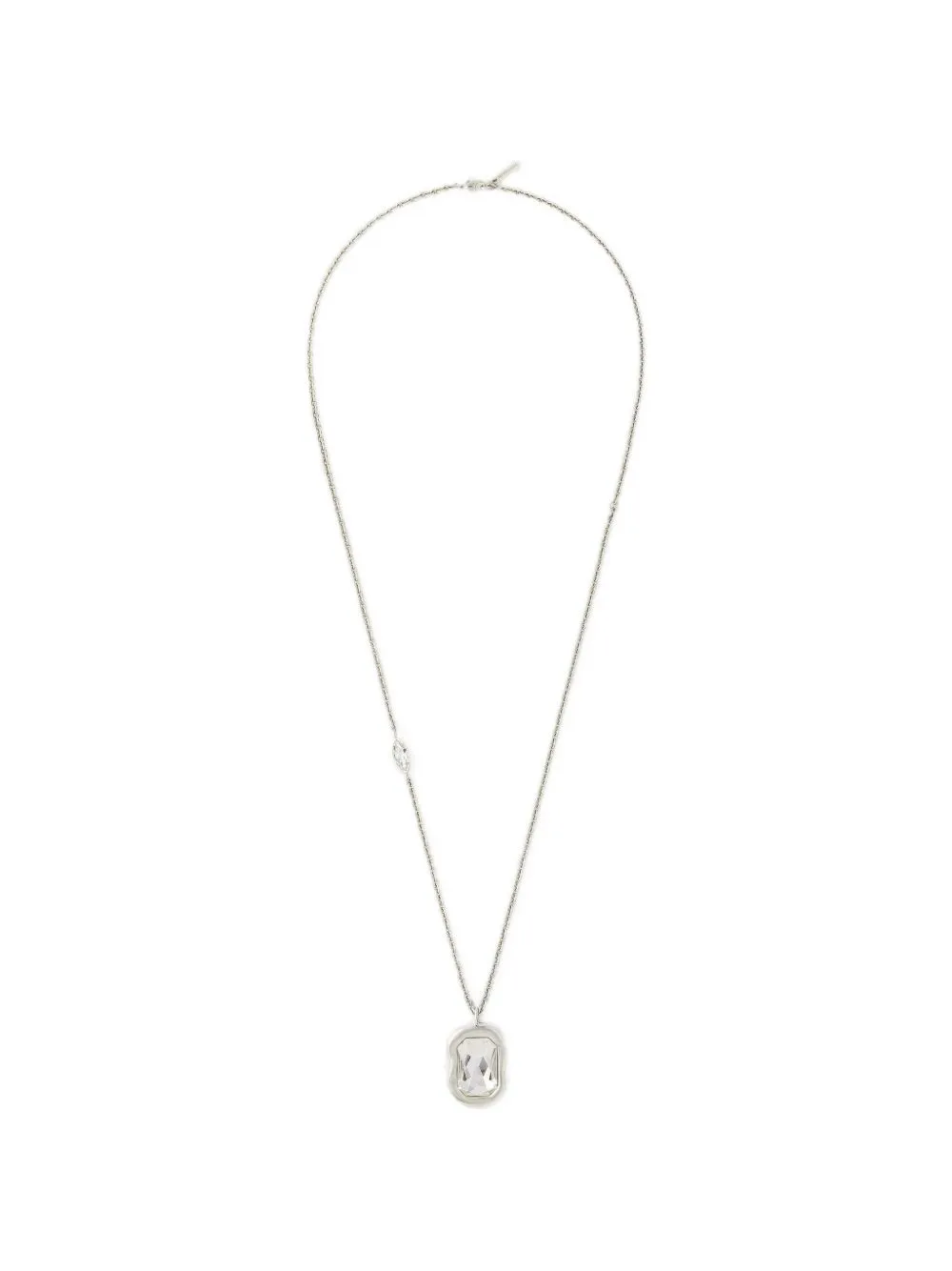 Sculptural Crystal Necklace in Metal and Crystal