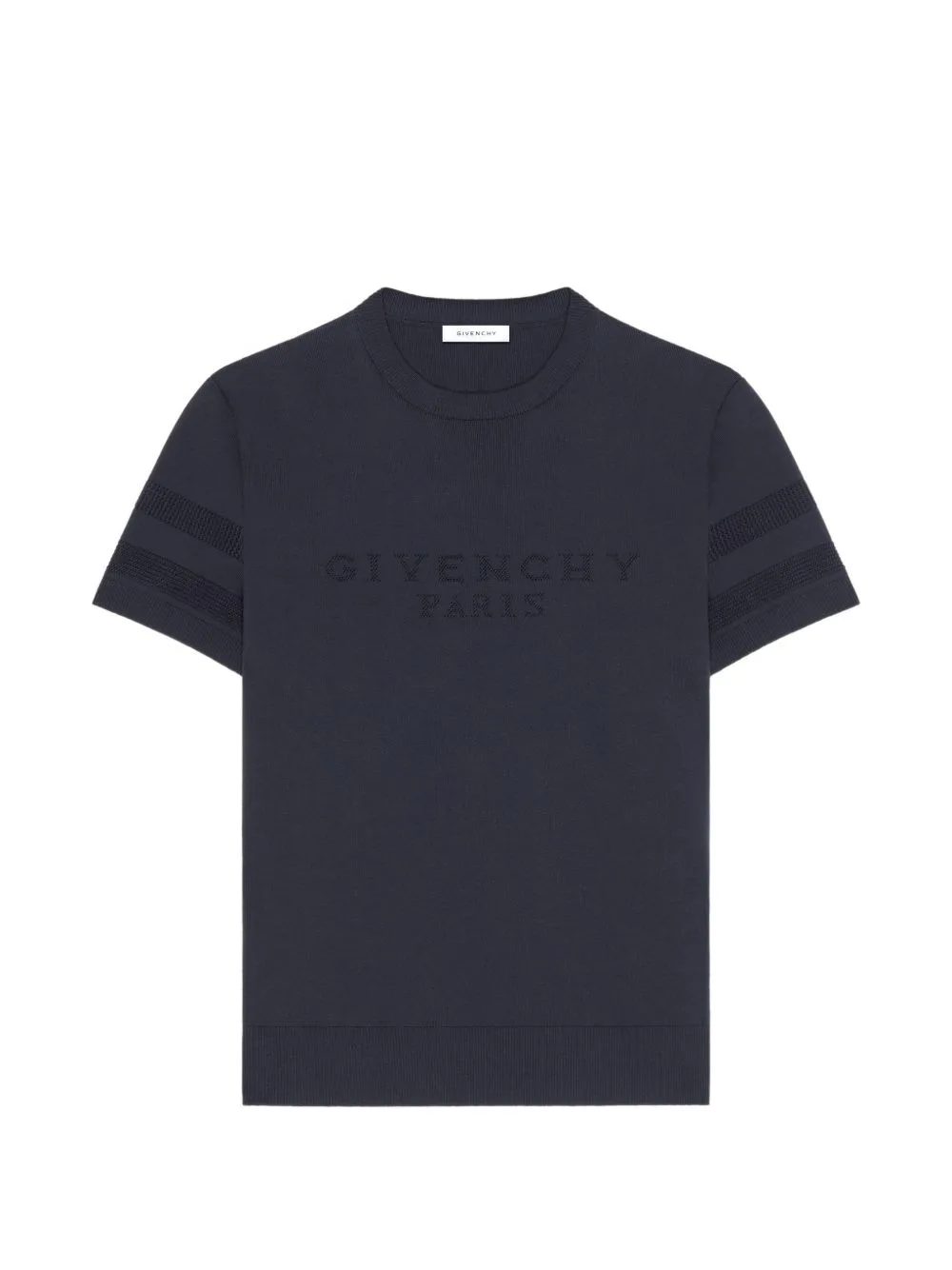 T-Shirt in Cotton Knit with Givenchy Paris Jacquard by Givenchy