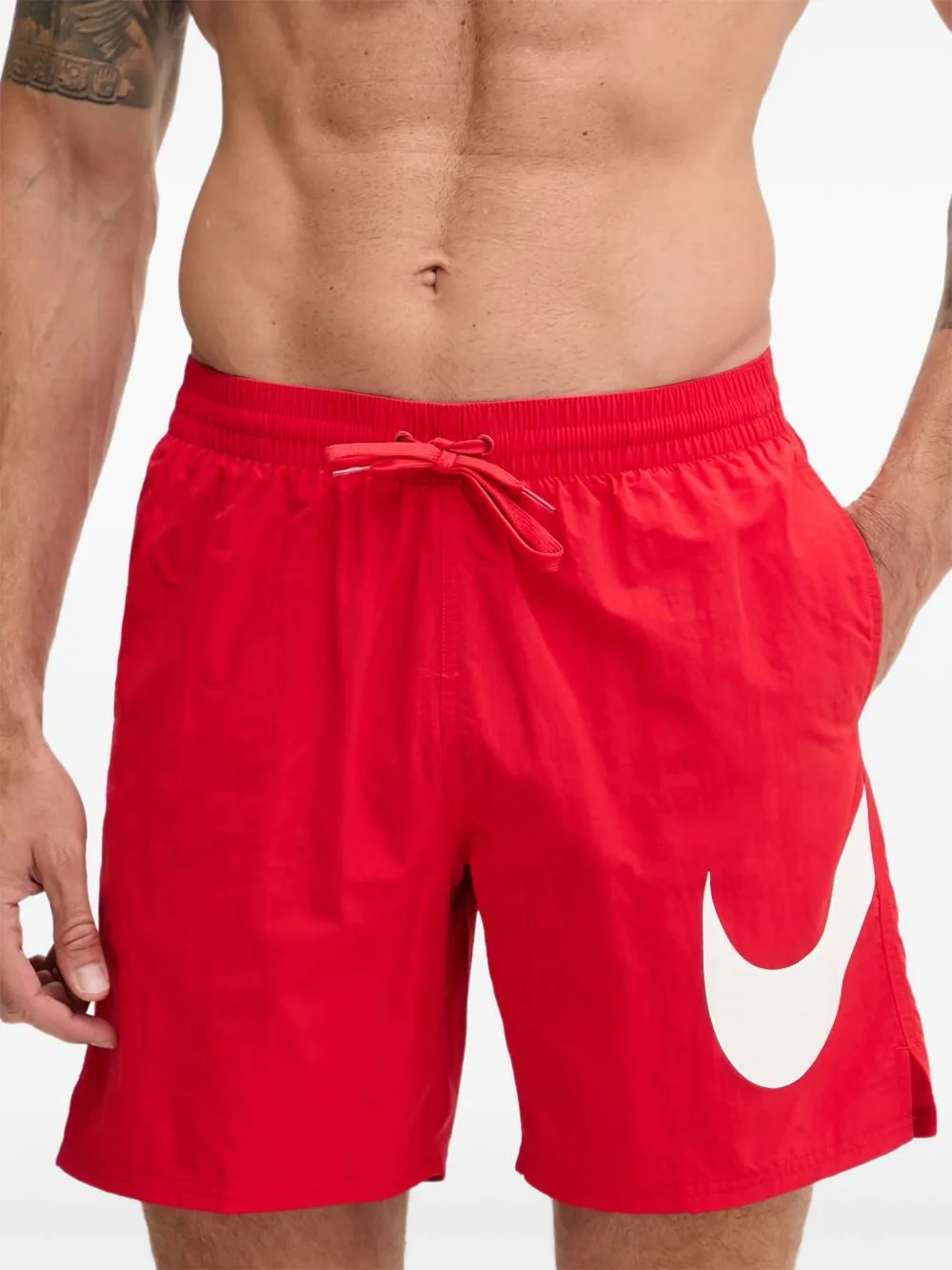 Swoosh-Print Swim Shorts by Nike