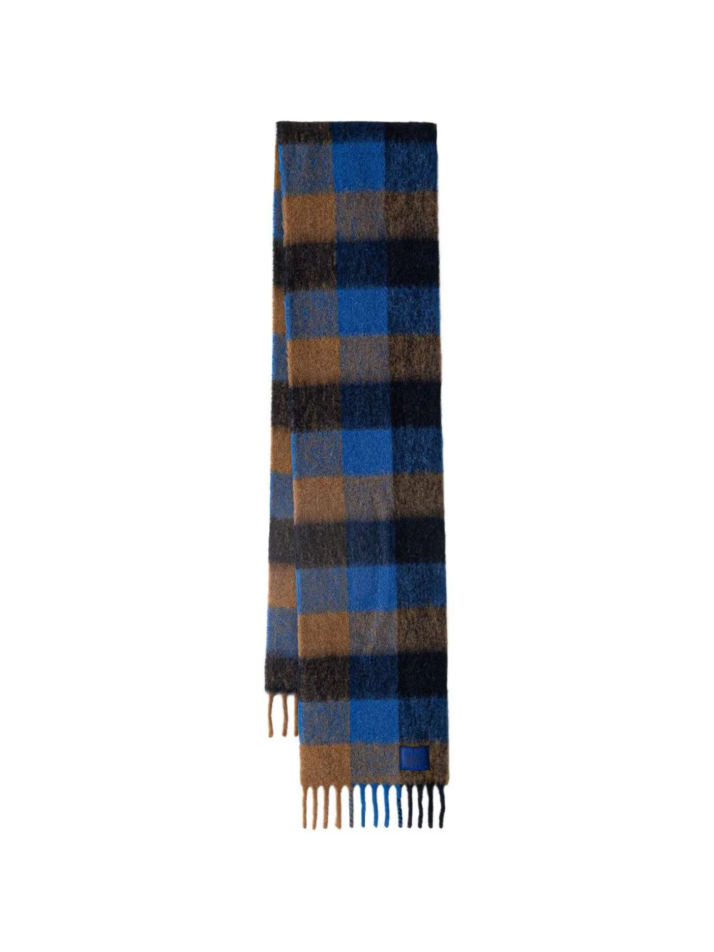 Check-Pattern Fringed Scarf by Paul & Shark