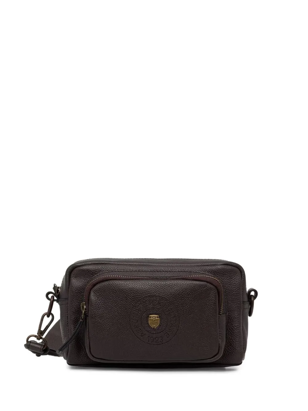Pebbled-Leather Messenger Bag by Aeronautica Militare
