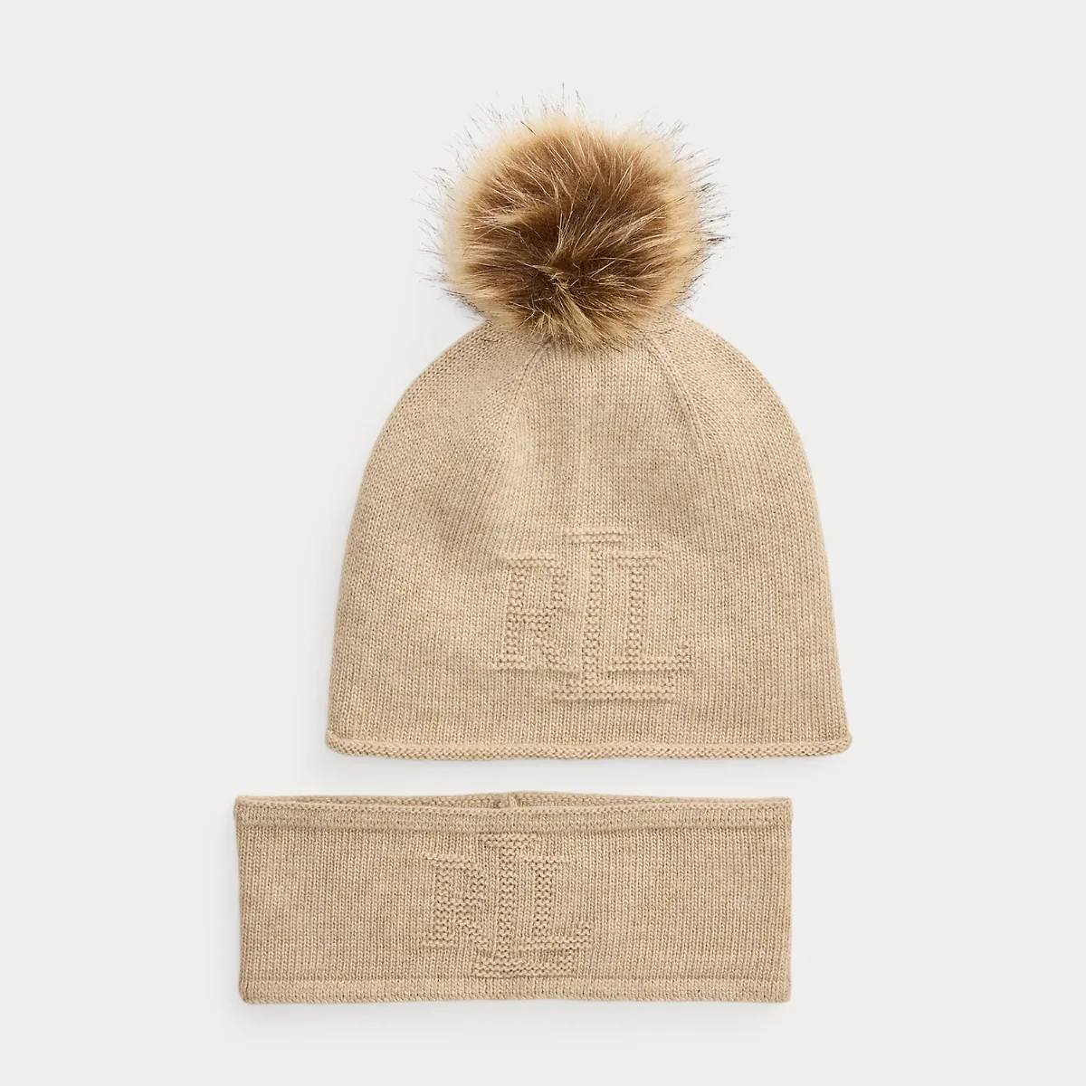 Logo Headband & Pom-Pom Beanie Gift Set by Lauren Ralph Lauren